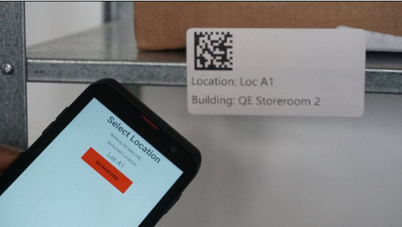 Scanning a Location Barcode with an Android Smartphone to prove delivery was made